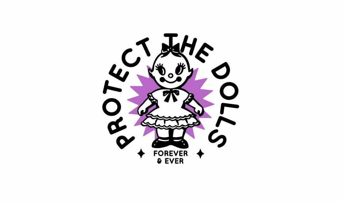 Whimsical doll protection quote design t-shirt design template