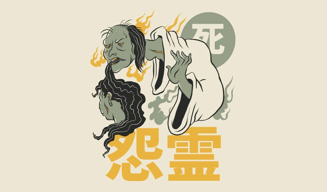 Plantilla de diseño para camiseta Ilustración surrealista de un espíritu fantasmal