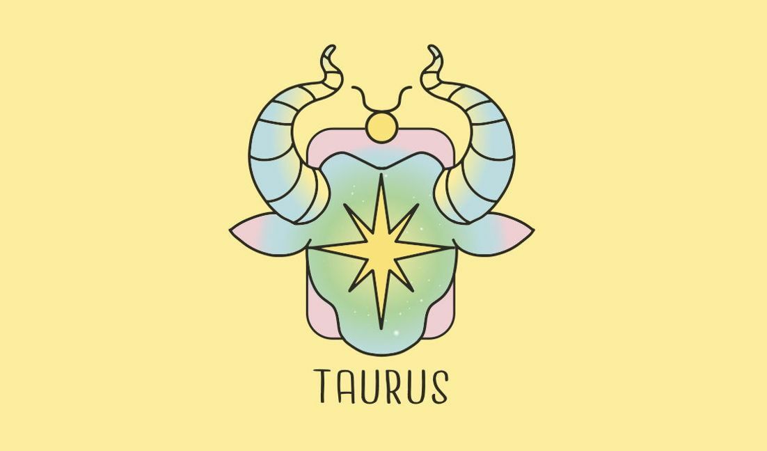Stylized taurus bull illustration t-shirt design template