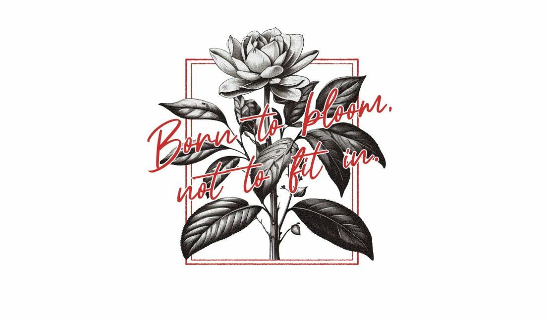 Modelo de design para camiseta Design de citação floral inspiradora