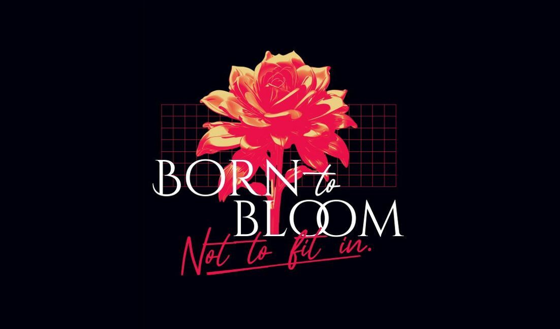 Bold flower design with inspiring quote t-shirt design template