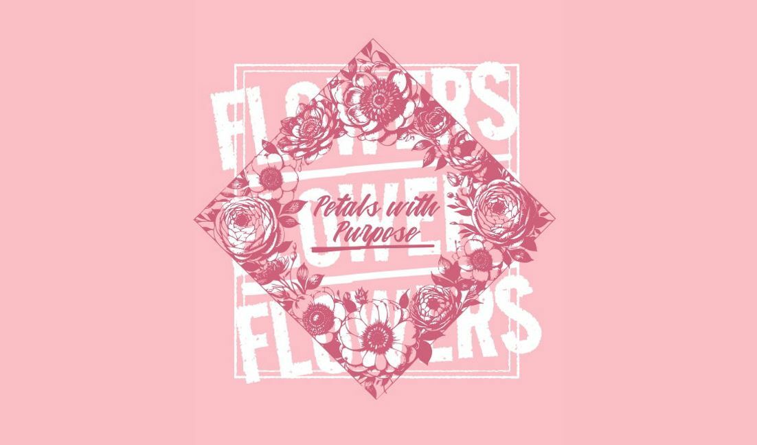 Floral diamond design with inspirational quote t-shirt design template