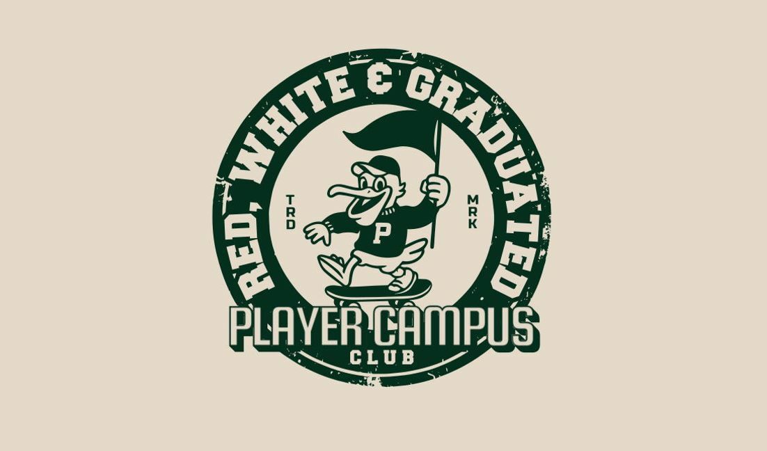 Playful school spirit logo design for player campus club t-shirt design template