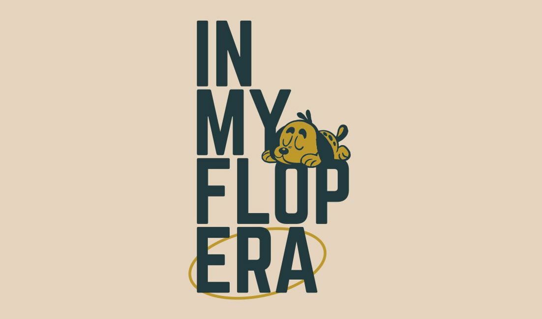 Playful dog graphic design with humorous quote t-shirt design template