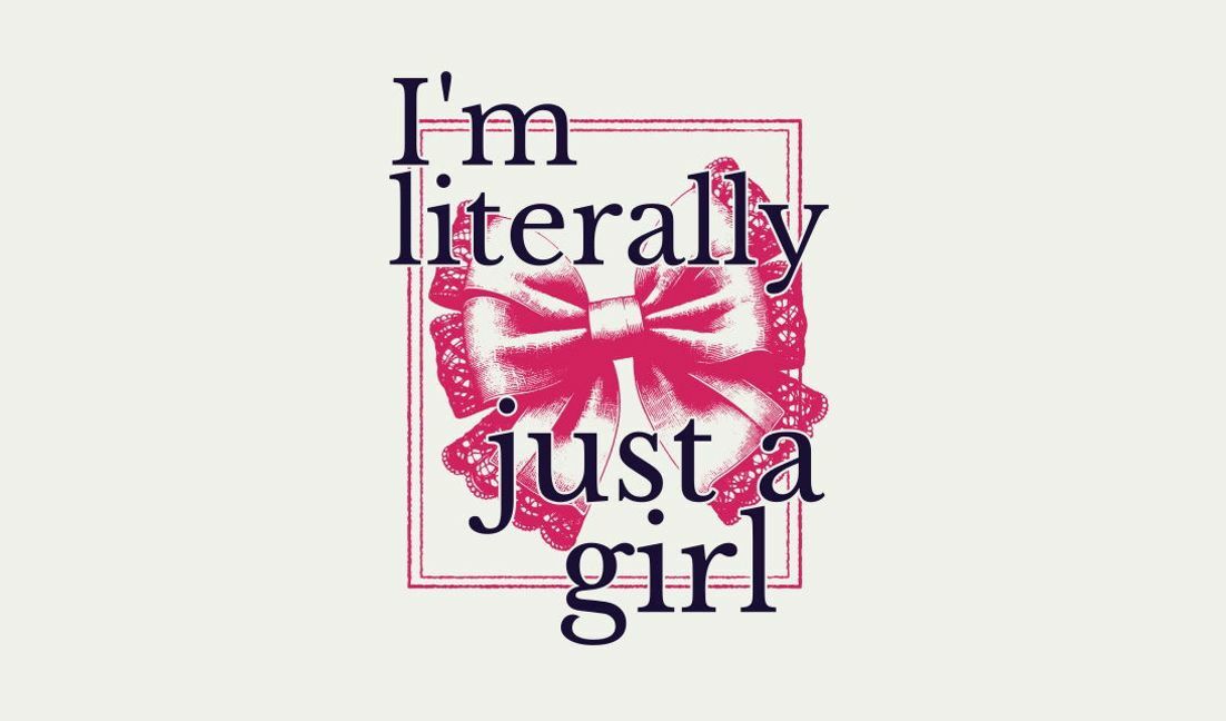 Playful bow design with girl quote t-shirt design template