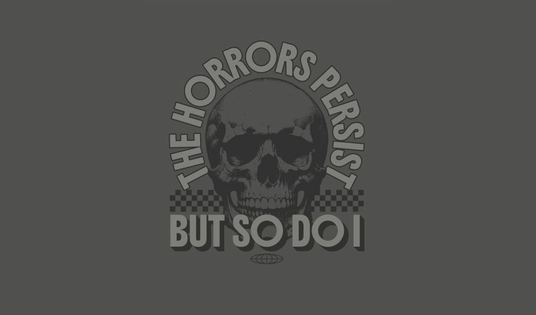 Auffälliges Totenkopf-Design mit motivierendem Zitat T-Shirt-Designvorlage