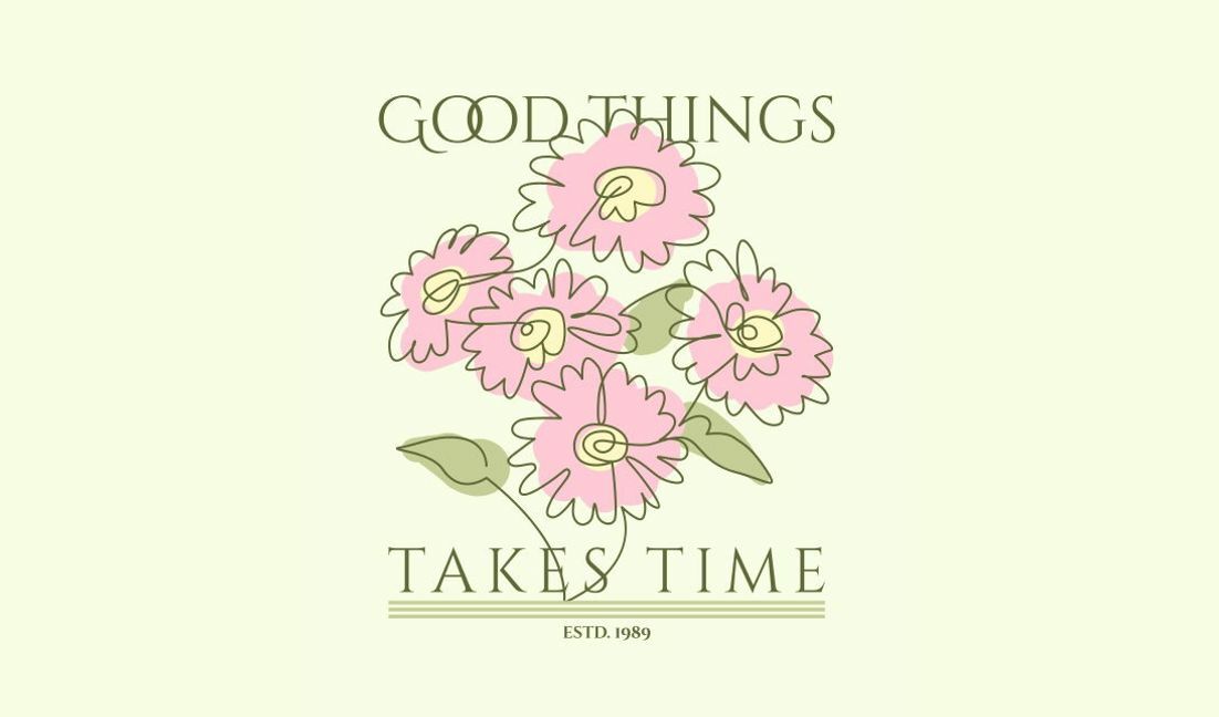 Whimsical floral quote design with pastel colors t-shirt design template