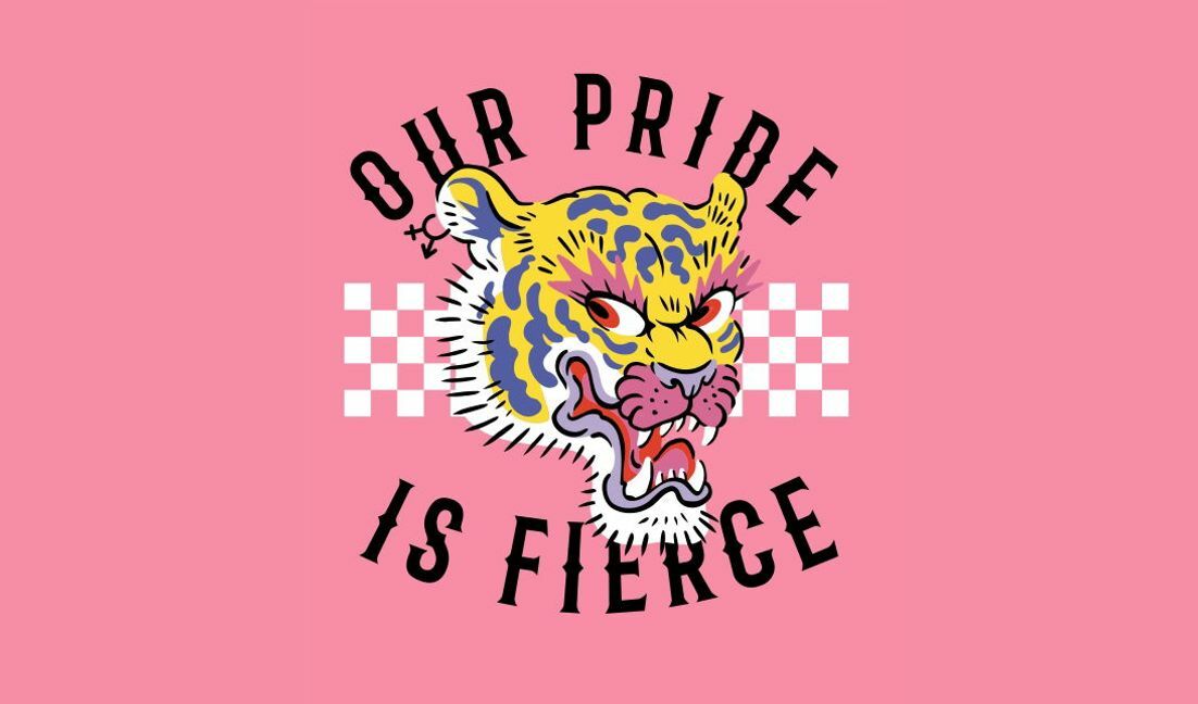 Plantilla de diseño para camiseta Diseño gráfico del orgullo del tigre feroz