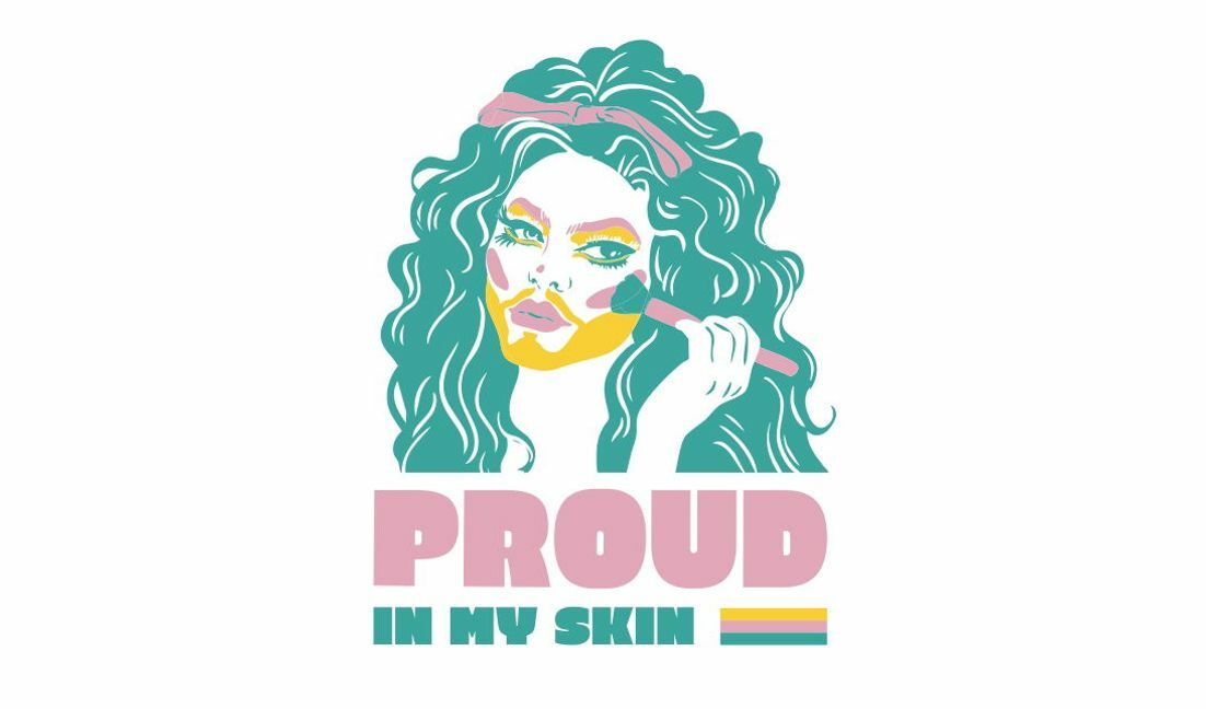 Plantilla de diseño para camiseta Diseño de belleza empoderante que muestra el amor propio