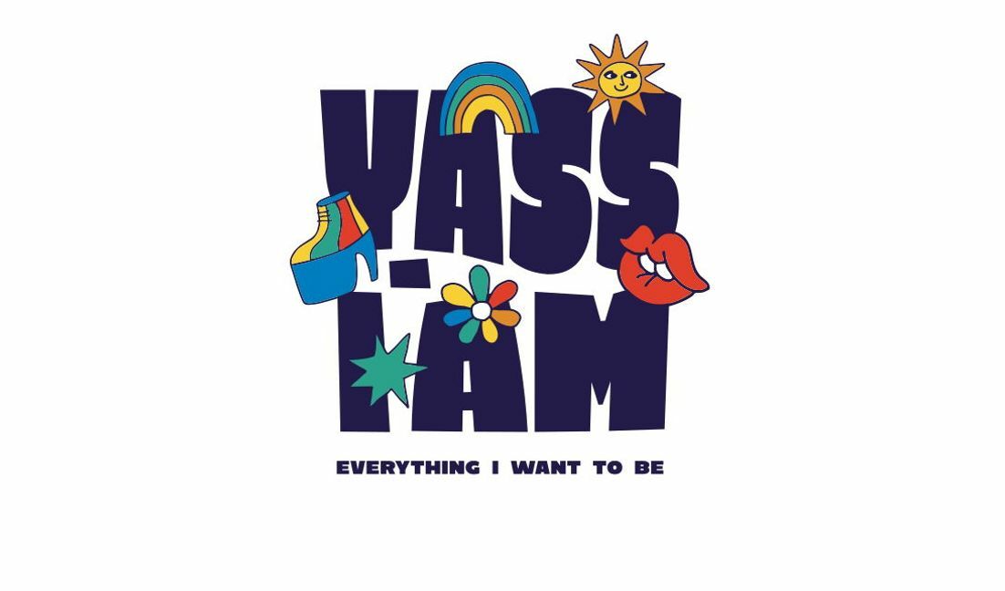 Modelo de design para camiseta Yass, eu sou tudo o que quero ser, modelo de design de camiseta