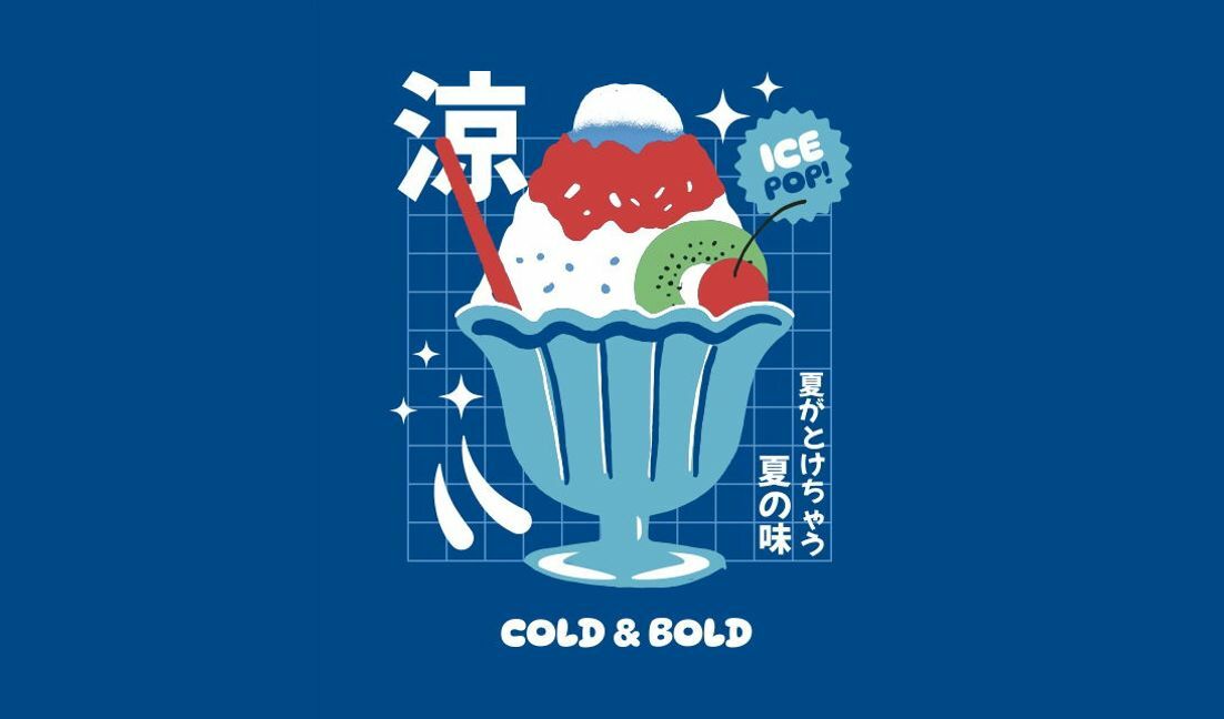 Playful ice cream sundae graphic design t-shirt design template
