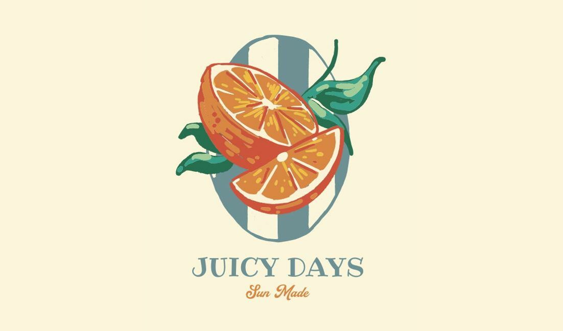 Playful citrus illustration design t-shirt design template
