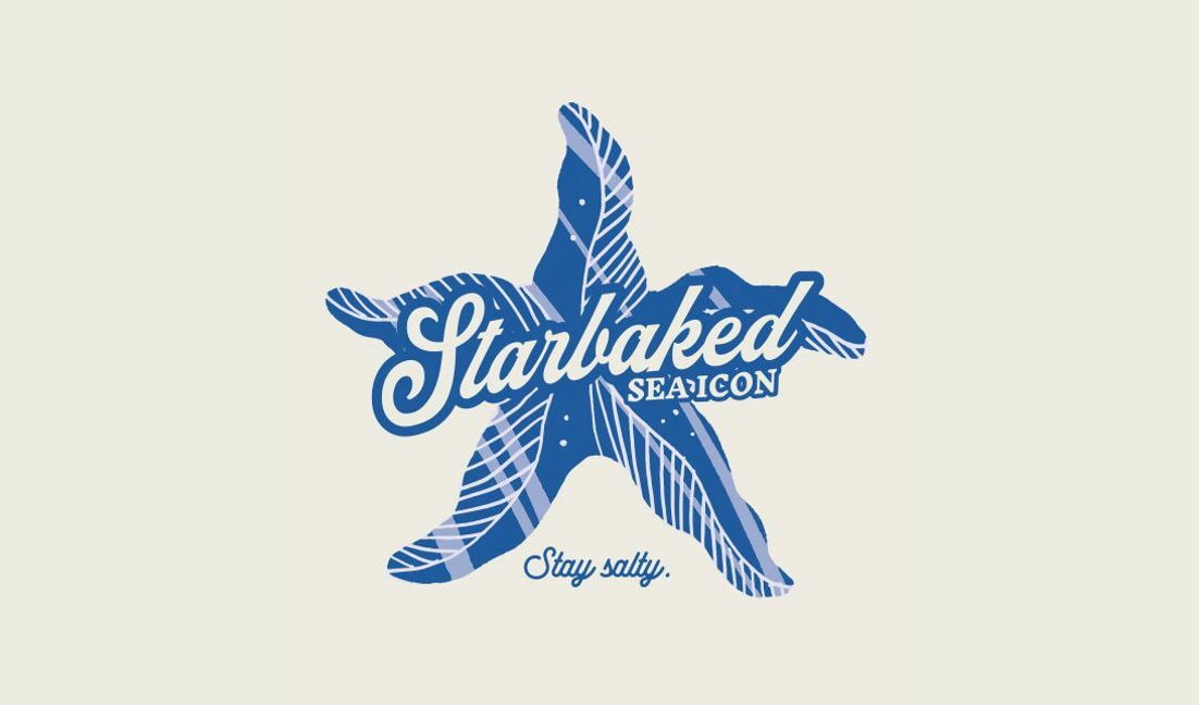 Verspieltes Seestern-Grafikdesign mit ?Stay Salty?-Text T-Shirt-Designvorlage