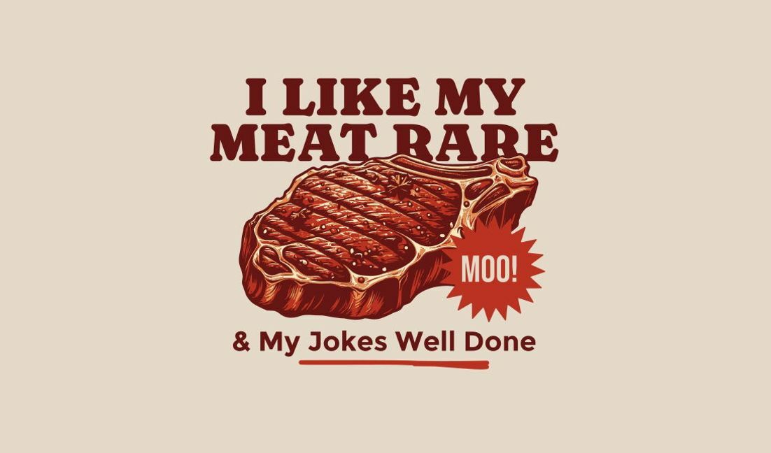 Modelo de design para camiseta Design de citação humorística para amantes de bife