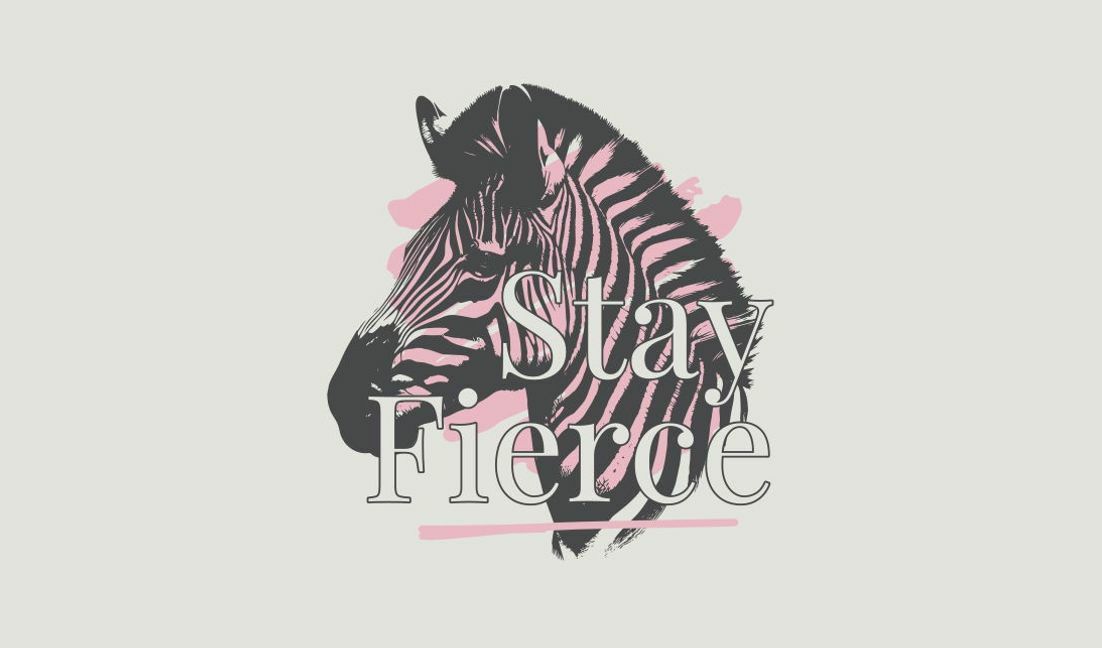 Stilvolle Zebra-Illustration mit motivierendem Zitat T-Shirt-Designvorlage