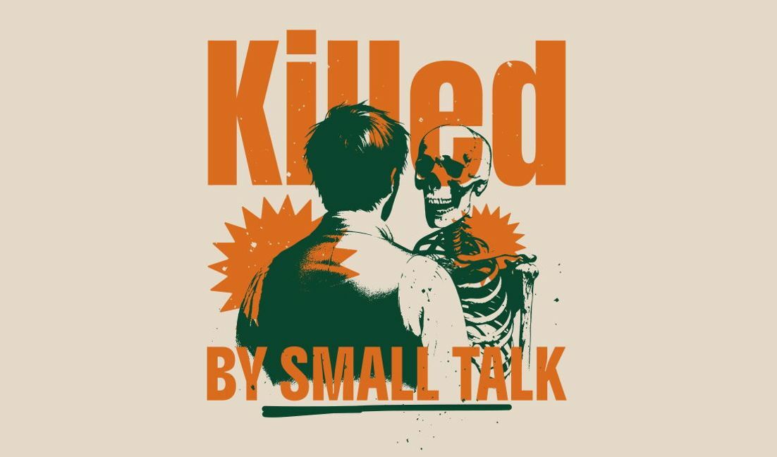 Humorvolles Smalltalk-Skelett-Design T-Shirt-Designvorlage