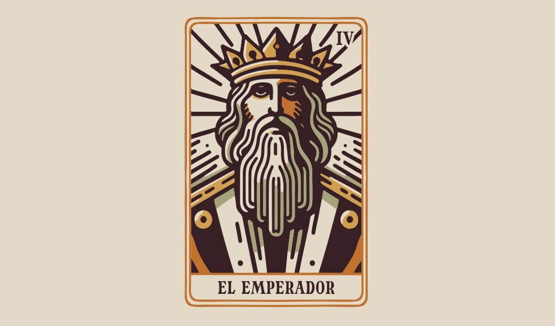 Modelo de design para camiseta Ilustração artística de carta de tarô de El Imperador