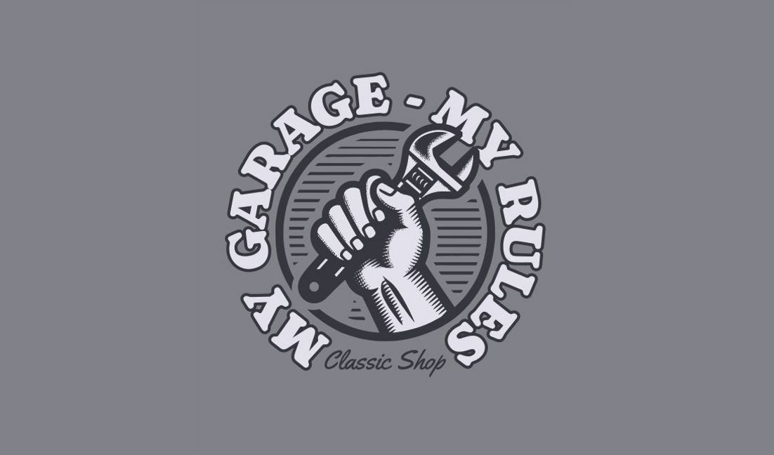 Unique garage rules wrench design t-shirt design template