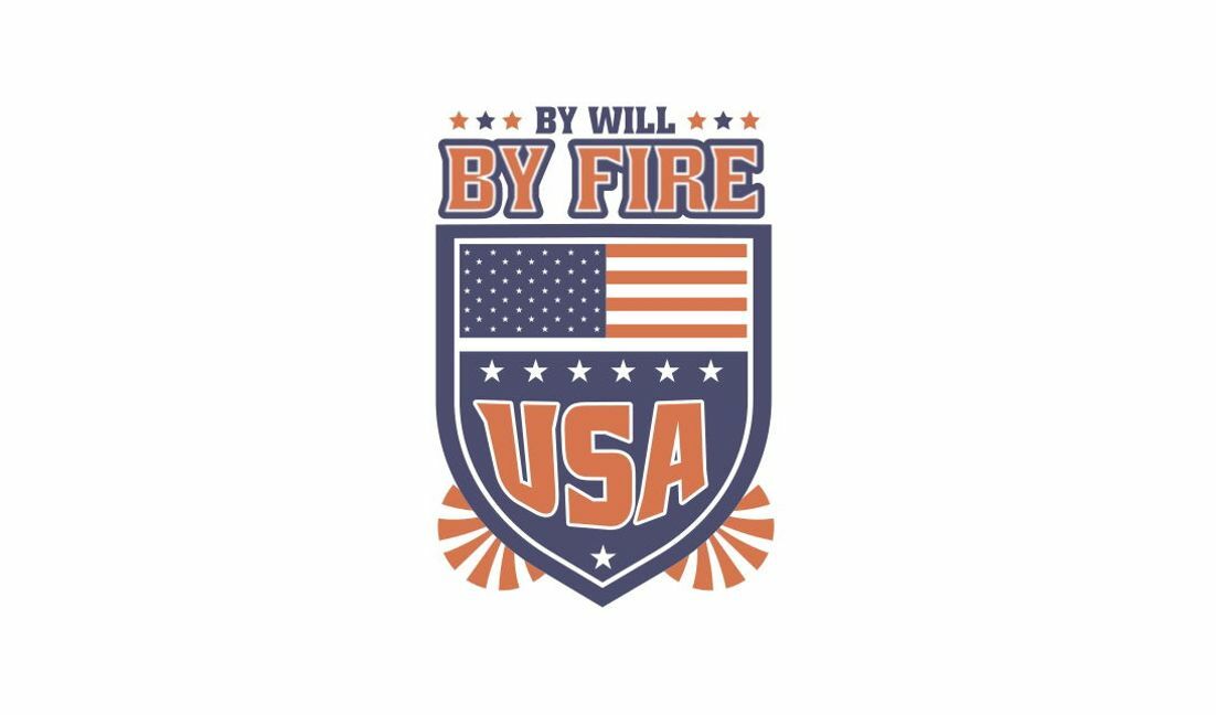 Patriotic shield design with usa flag t-shirt design template