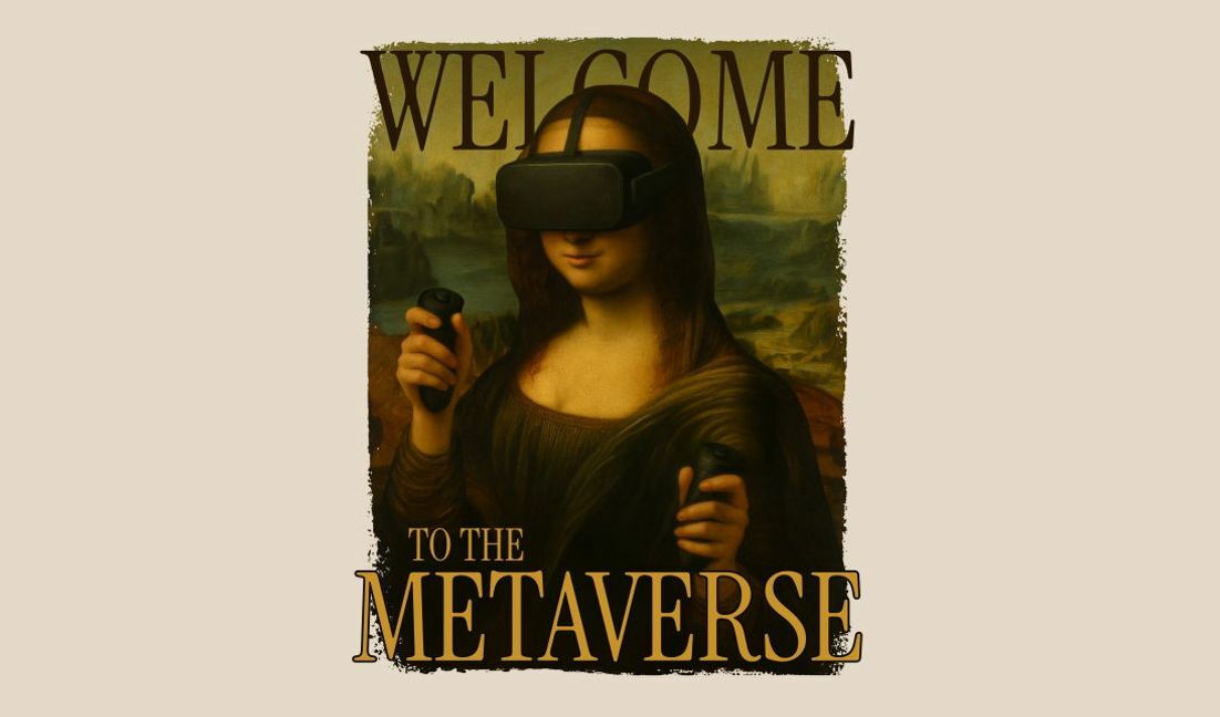 Modelo de design para camiseta Bem-vindo ao design do metaverso VR vintage