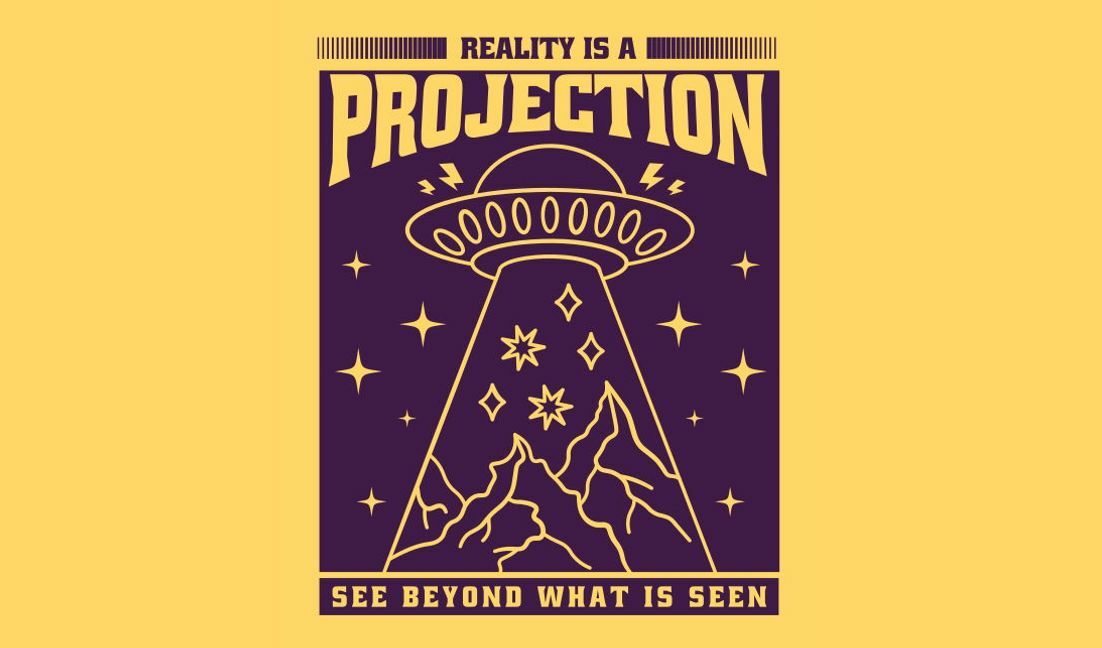 Plantilla de diseño para camiseta Diseño de cita de proyección de ovnis