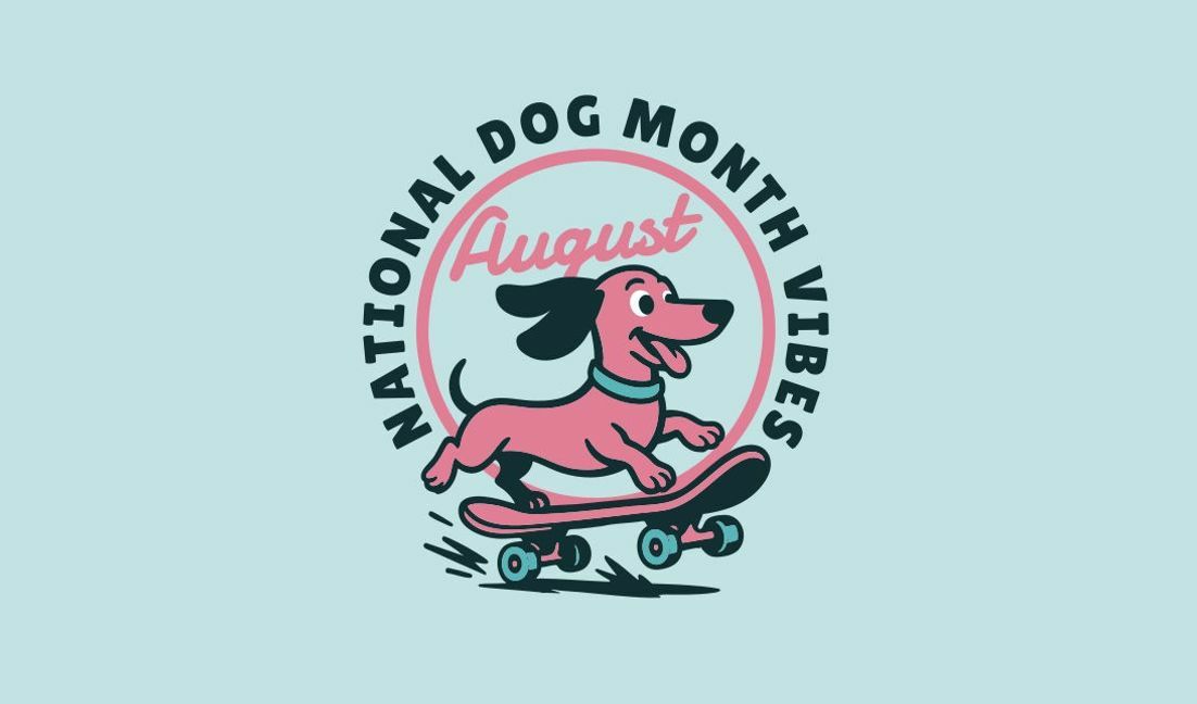 Verspieltes Hundemonats-Design mit Skateboard-Motiv T-Shirt-Designvorlage