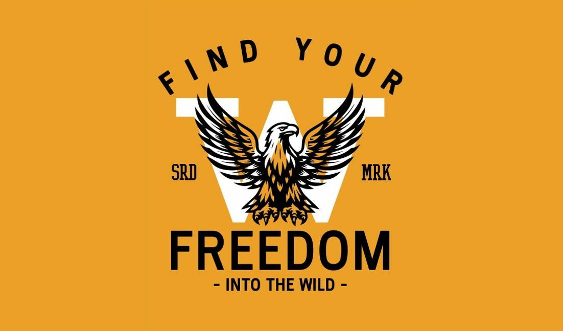 Mutiges Adler-Freiheitsdesign mit inspirierendem Zitat T-Shirt-Designvorlage