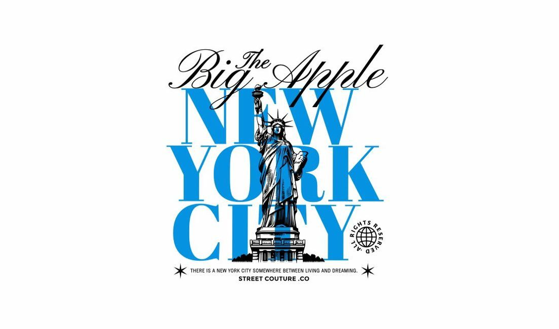 Modelo de design para camiseta Homenagem ao horizonte da cidade de Nova York com a Estátua da Liberdade