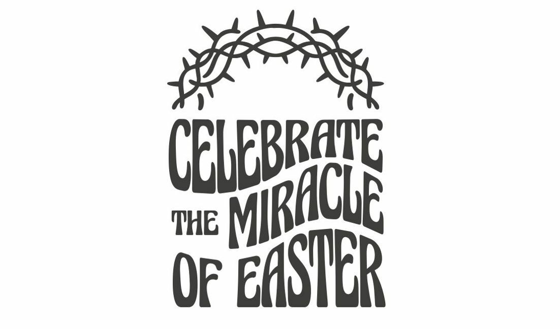 Plantilla de diseño para camiseta Diseño festivo de celebración de Pascua con corona de espinas.