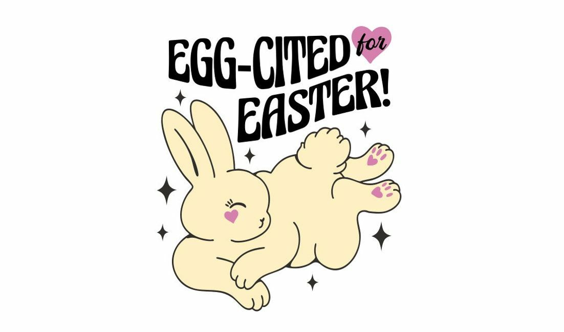 Plantilla de diseño para camiseta Lindo diseño de conejito de Pascua para celebraciones festivas.