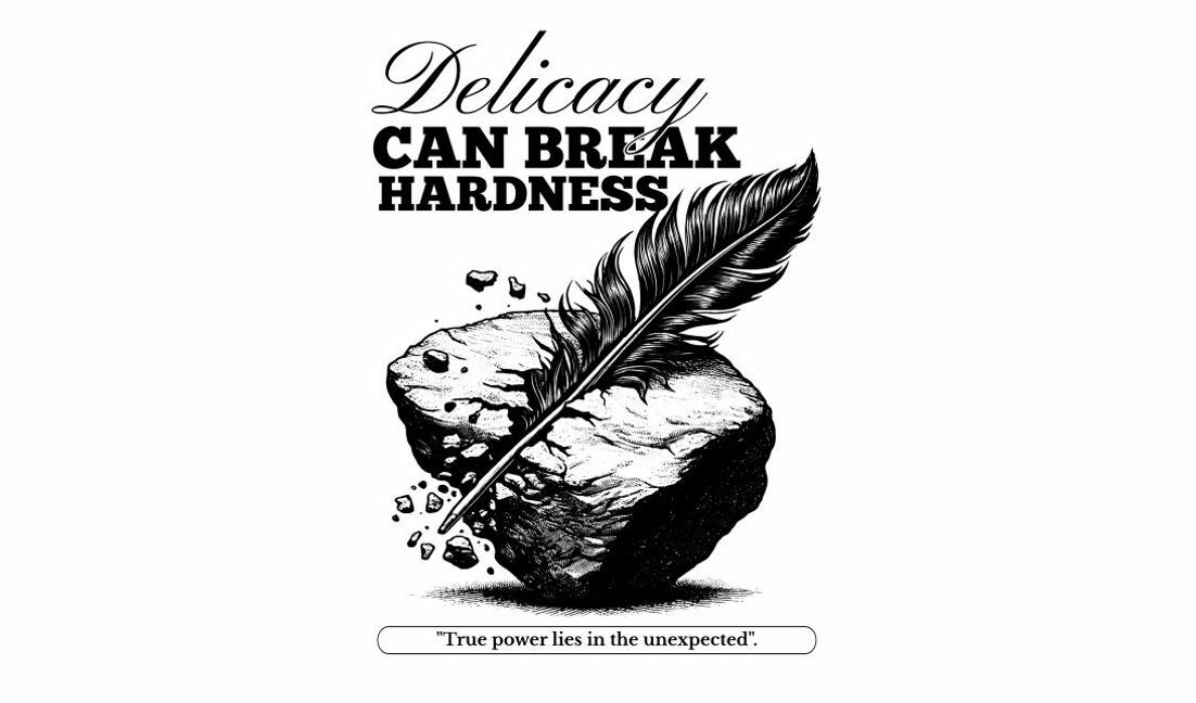 Inspirational quote about strength and delicacy t-shirt design template