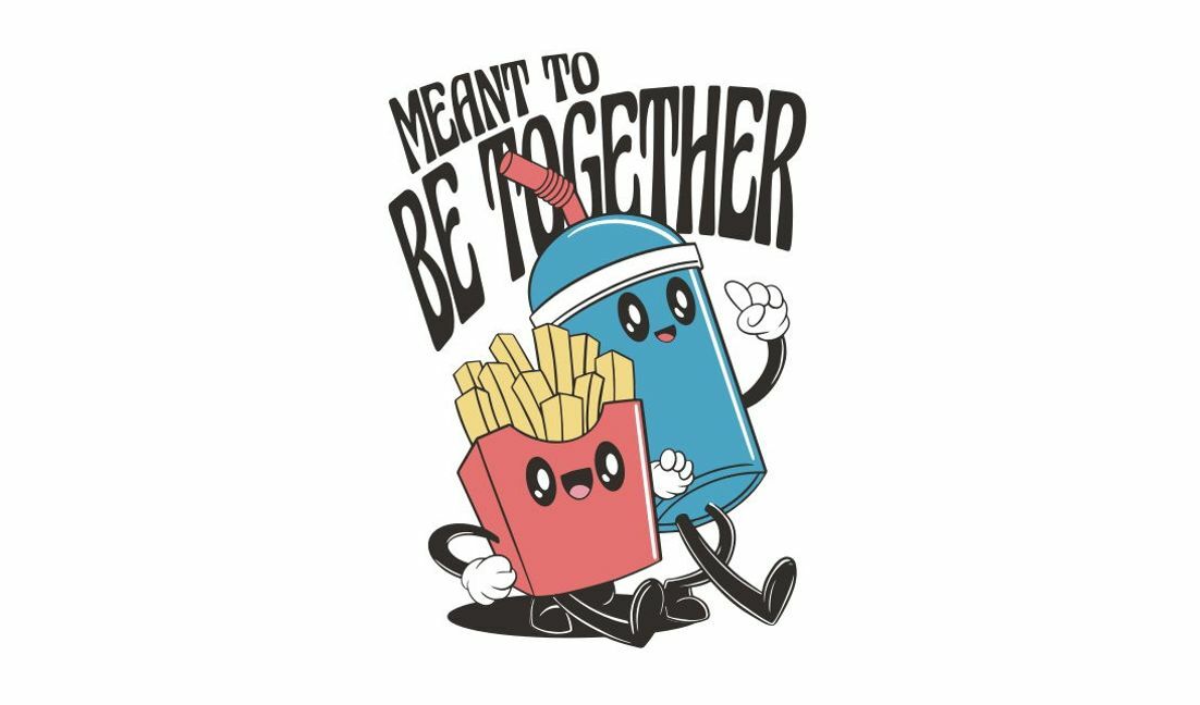 Cute cartoon food quote design t-shirt design template