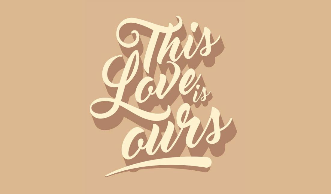 Modelo de design para camiseta Design de citação de amor elegante