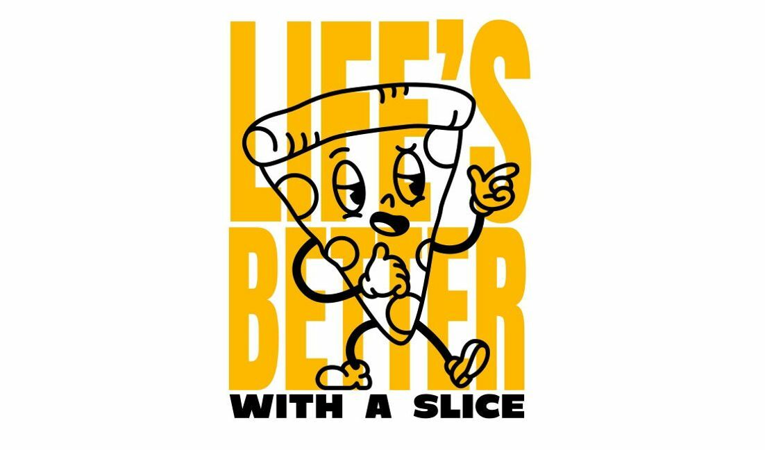 Playful pizza quote design t-shirt design template