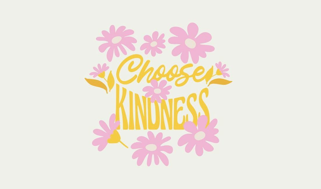 Inspirational choose kindness floral design t-shirt design template