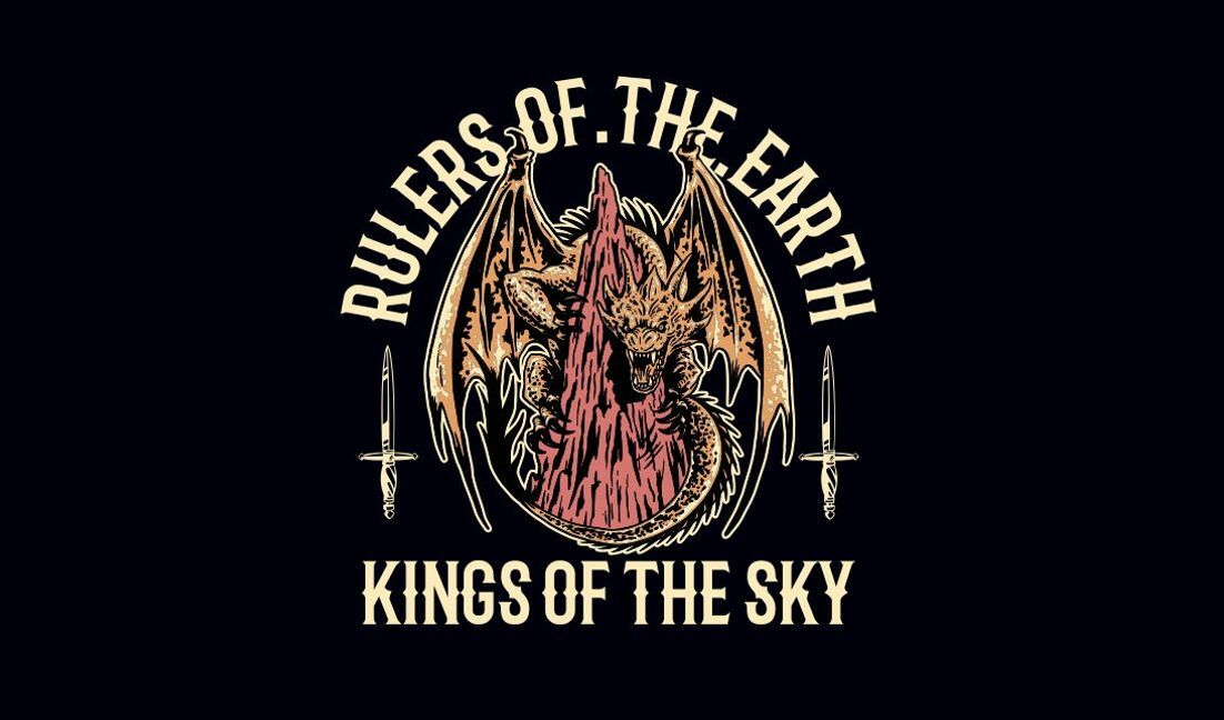 Plantilla de diseño para camiseta Diseño de dragón majestuoso para amantes de la fantasía.