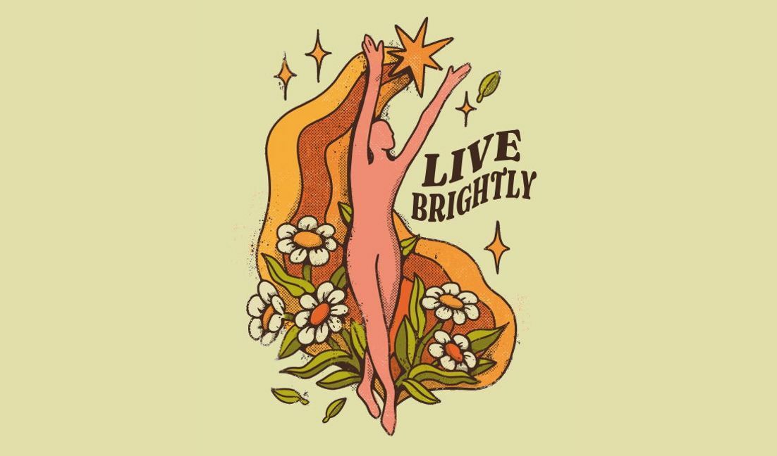 Modelo de design para camiseta Pôster inspirador e lúdico com uma figura dançante