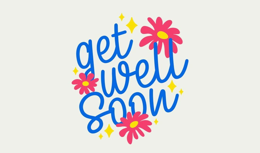 Cheerful get well soon floral design t-shirt design template