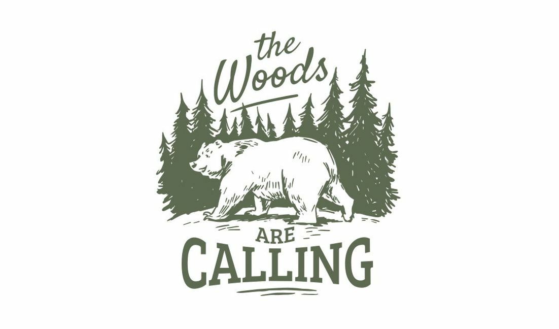 Rustic bear woods quote design t-shirt design template