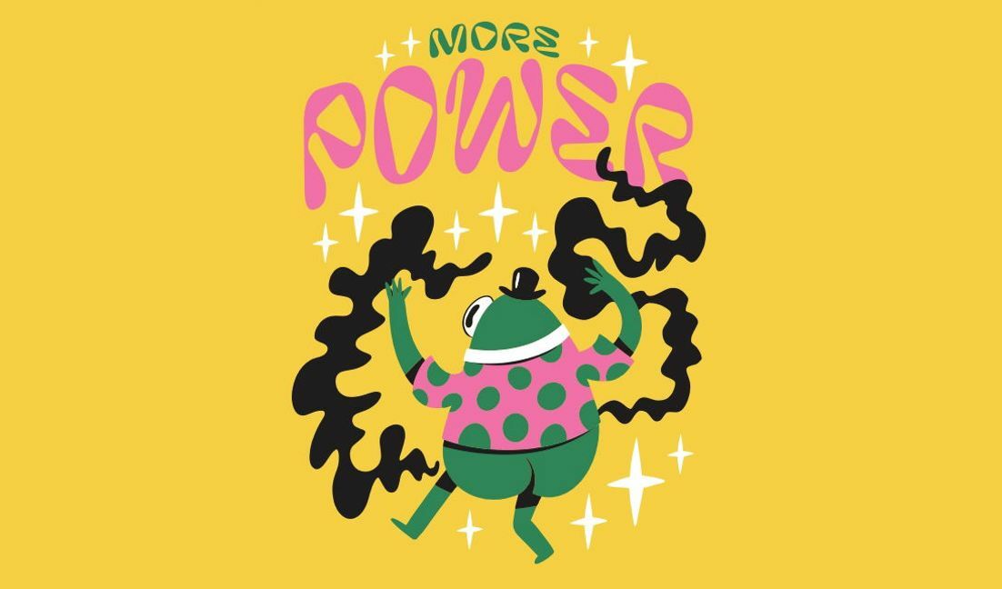 Modelo de design para camiseta Modelo de design para camiseta Power Frog