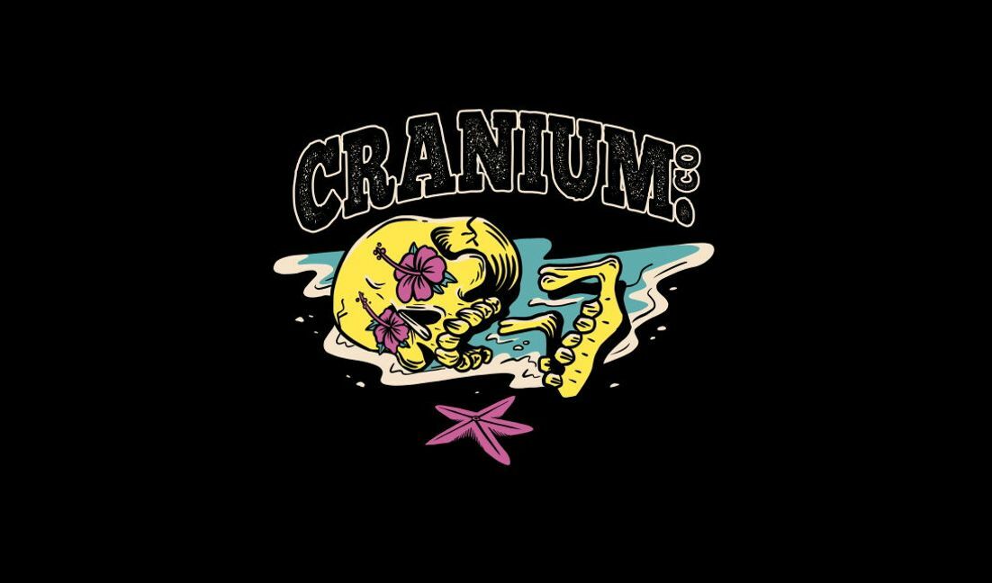 Unique skull and flower graphic design t-shirt design template