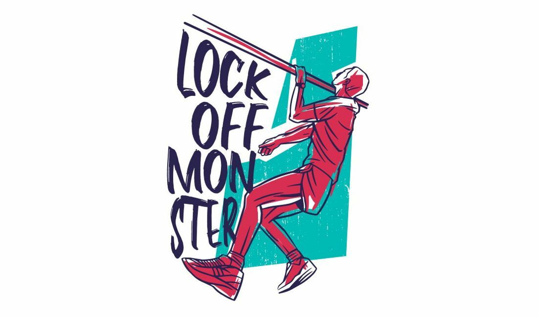 Modelo de design para camiseta Ilustração esportiva dinâmica com citação motivacional