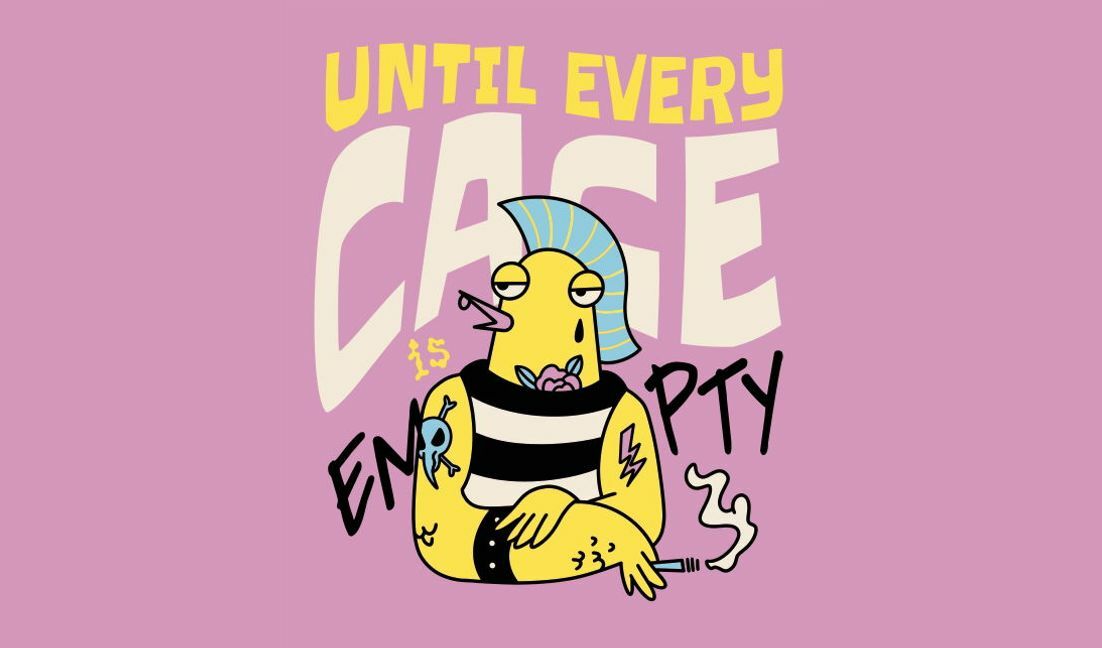 Modelo de design para camiseta Design de desenho animado lúdico com um personagem peculiar