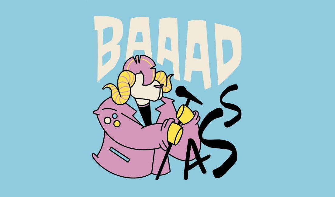 Modelo de design para camiseta Desenho de cabra cantora de desenho animado lúdico