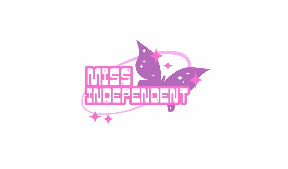 Chic miss independent butterfly design t-shirt design template