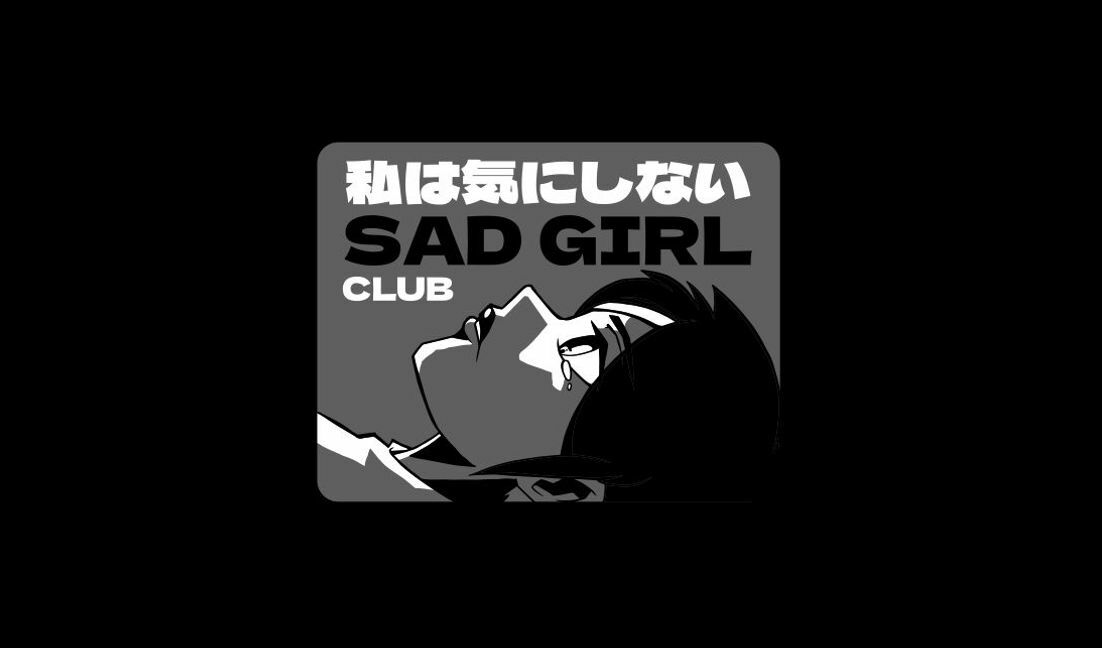 Emotional sad girl club graphic design t-shirt design template