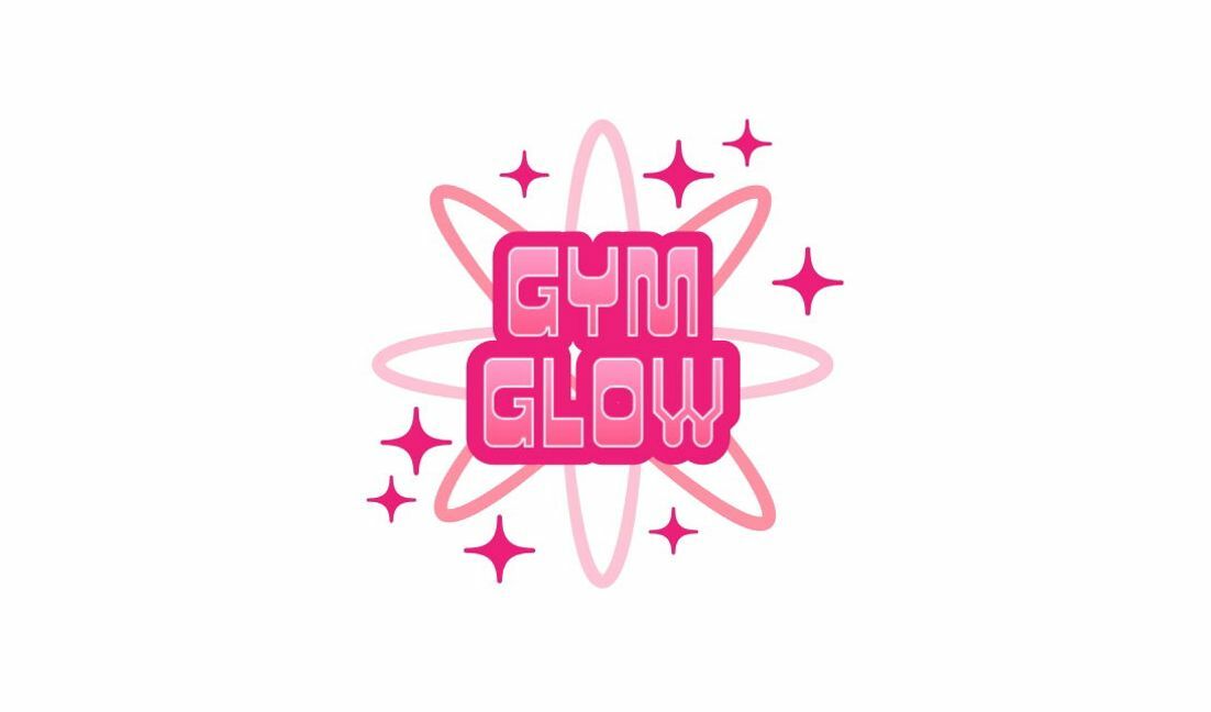 Playful gym glow logo design t-shirt design template