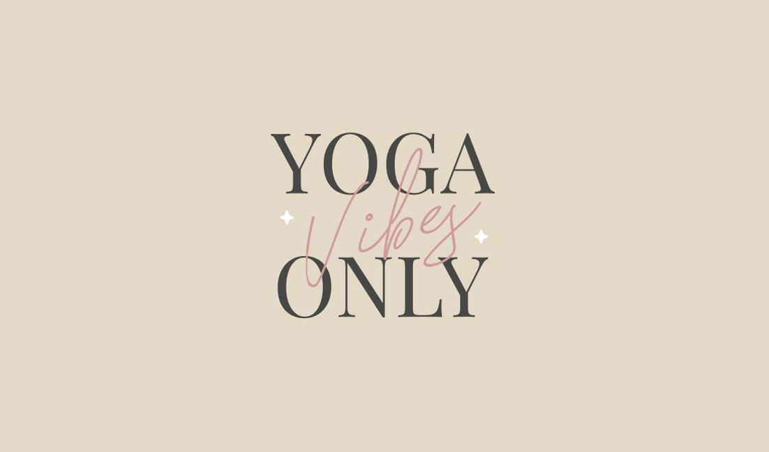 Inspiring yoga vibes only text design t-shirt design template