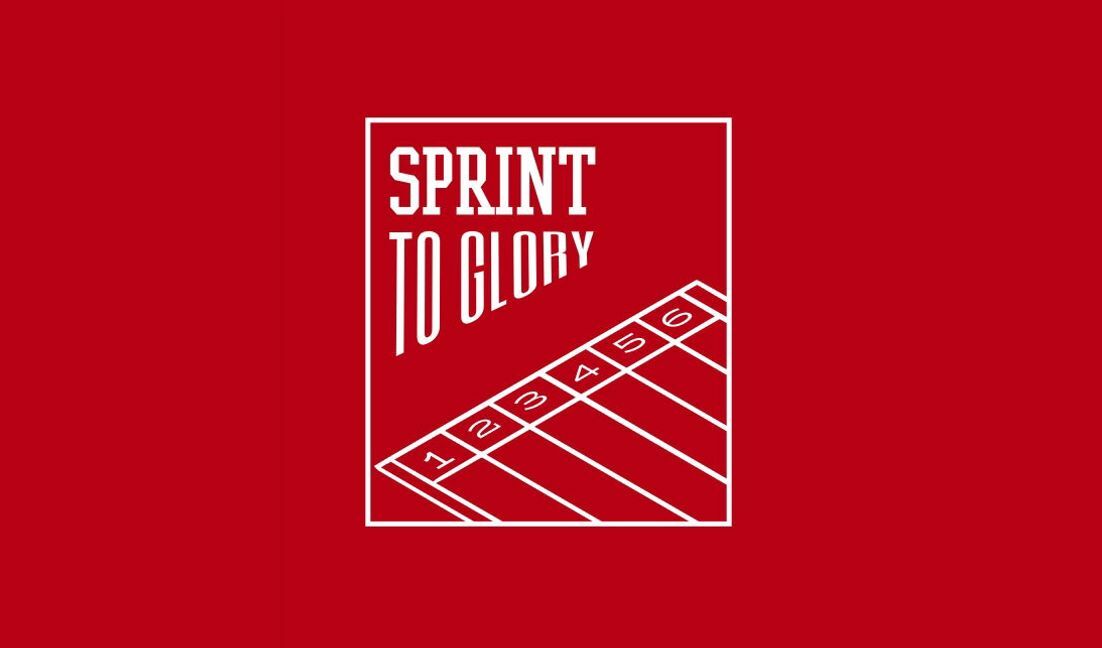 Dynamic sprint to glory graphic design t-shirt design template