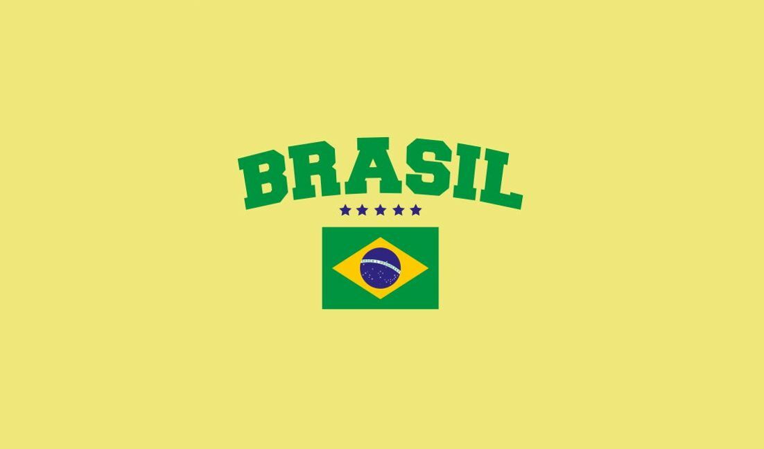 Bold brasil flag graphic design t-shirt design template